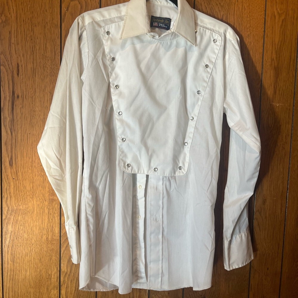 Vintage pearl snap bib front long sleeve